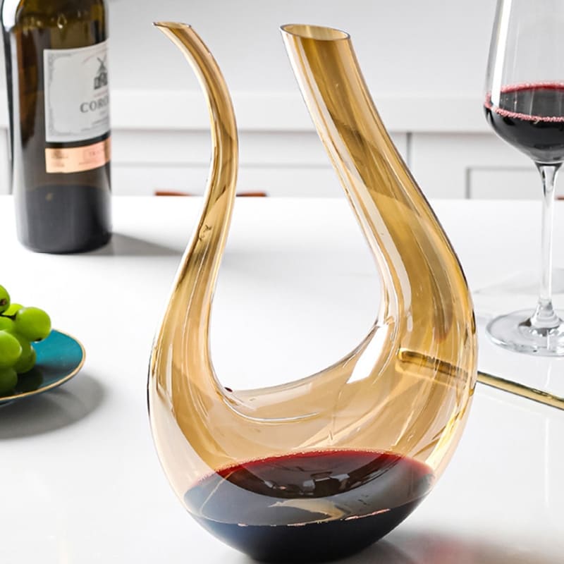 Decanter de Vinho Recipiente de Vidro Cisne Decantador Ambar Polihousi