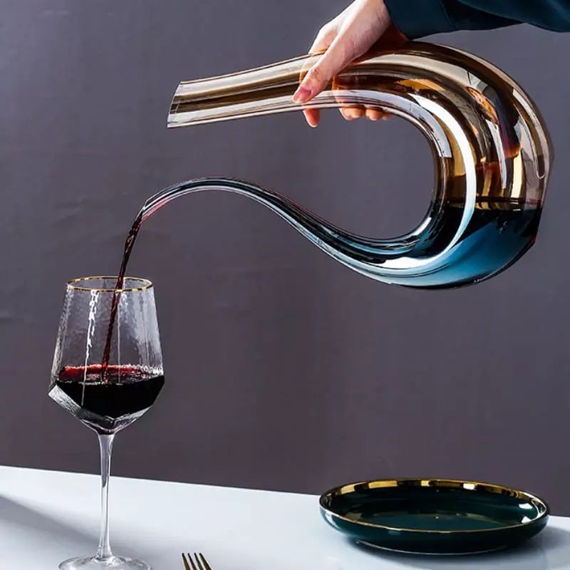 Decanter de Vinho Recipiente de Vidro Cisne Decantador Ambar Polihousi