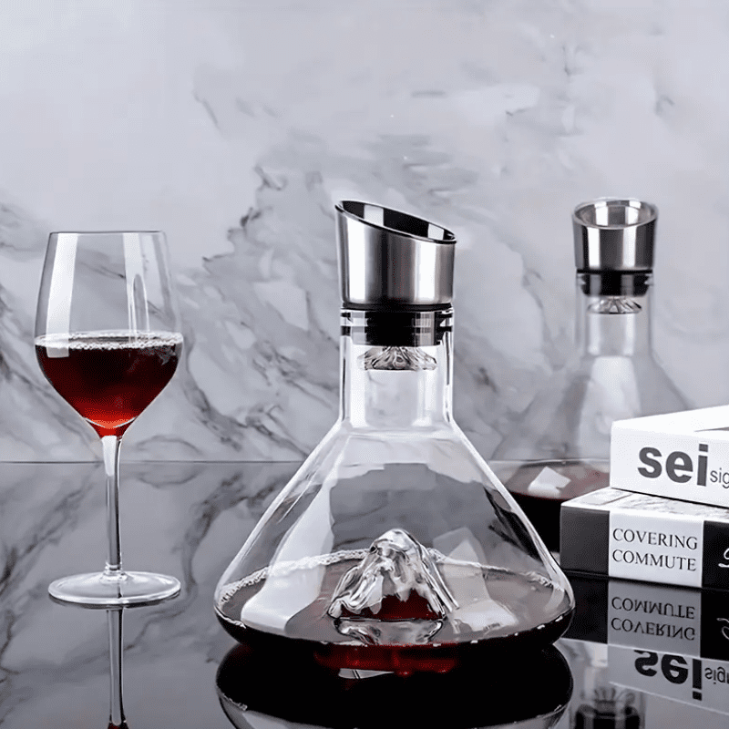 Decanter de Vinho Vidro Iceberg Aerador Home Bar Polihousi