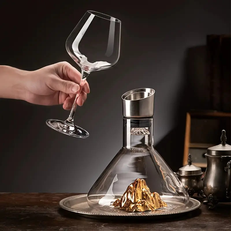 Decanter de Vinho Vidro Iceberg Aerador Home Bar Polihousi