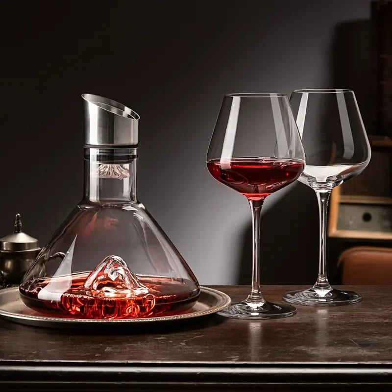 Decanter de Vinho Vidro Iceberg Aerador Home Bar Polihousi