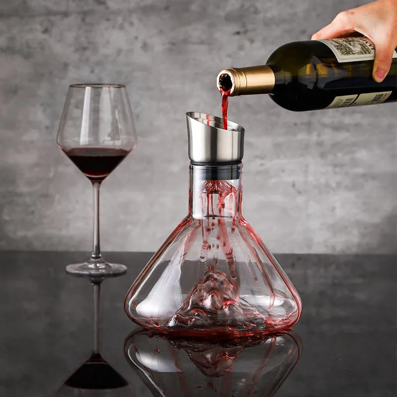 Decanter de Vinho Vidro Iceberg Aerador Home Bar Polihousi