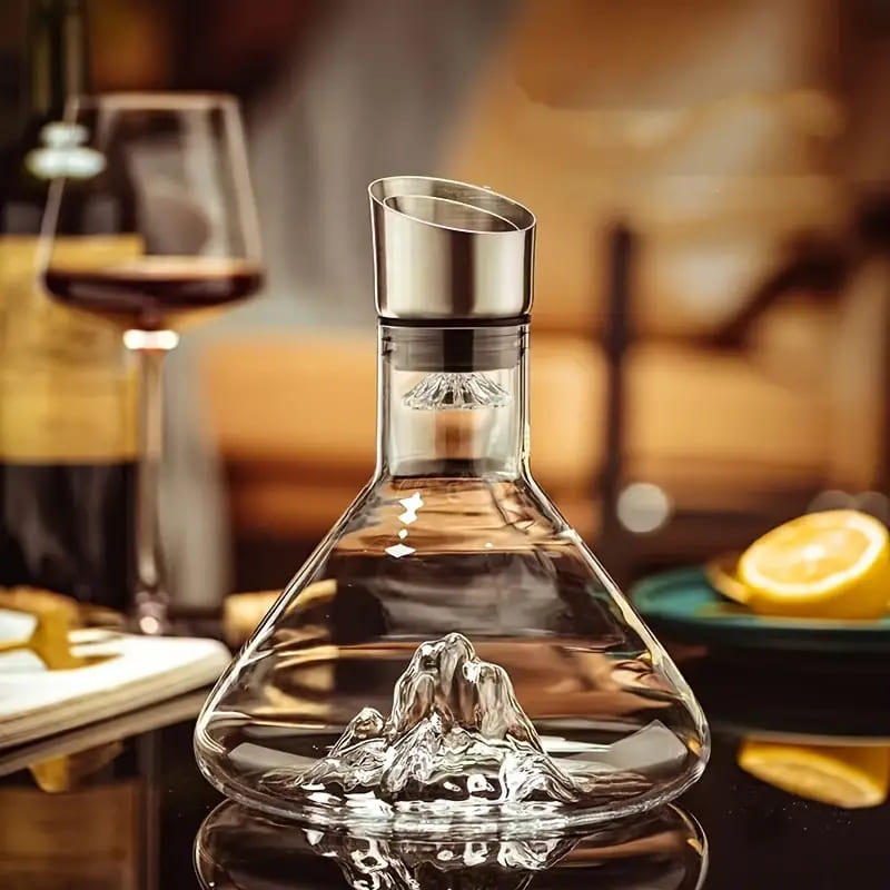 Decanter de Vinho Vidro Iceberg Aerador Home Bar Polihousi