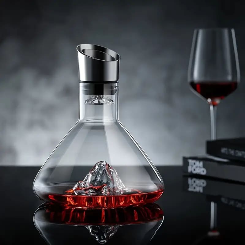 Decanter de Vinho Vidro Iceberg Aerador Home Bar Polihousi