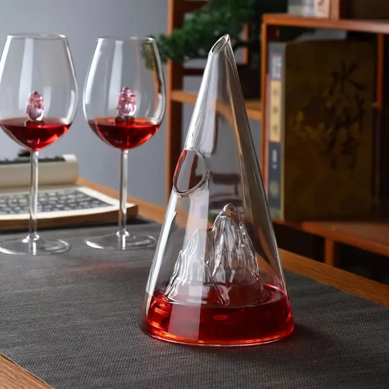 Decanter de Vinho Whisky Vidro Pirâmide Bar em Casa Polihousi