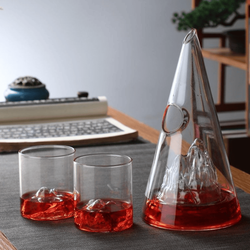 Decanter de Vinho Whisky Vidro Pirâmide Bar em Casa Polihousi