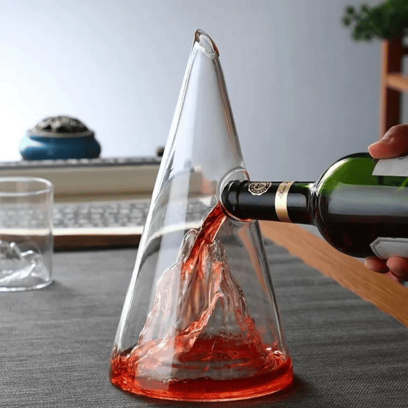 Decanter de Vinho Whisky Vidro Pirâmide Bar em Casa Polihousi