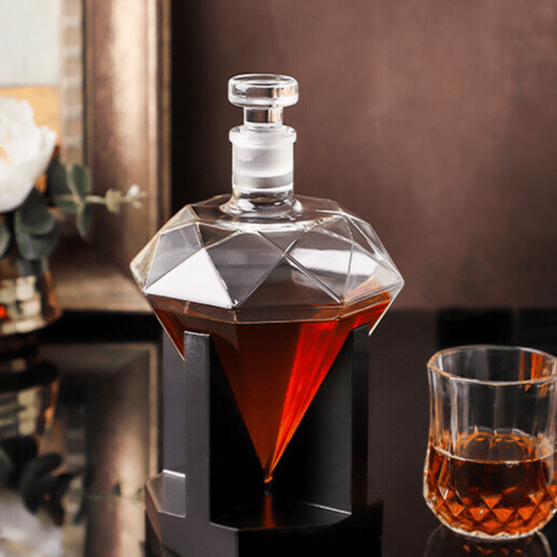 Decanter de Vinho e Whisky Vidro Diamante Home Bar Polihousi