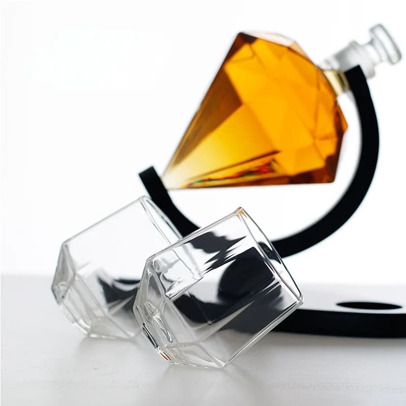 Decanter de Vinho e Whisky Vidro Diamante Home Bar Polihousi