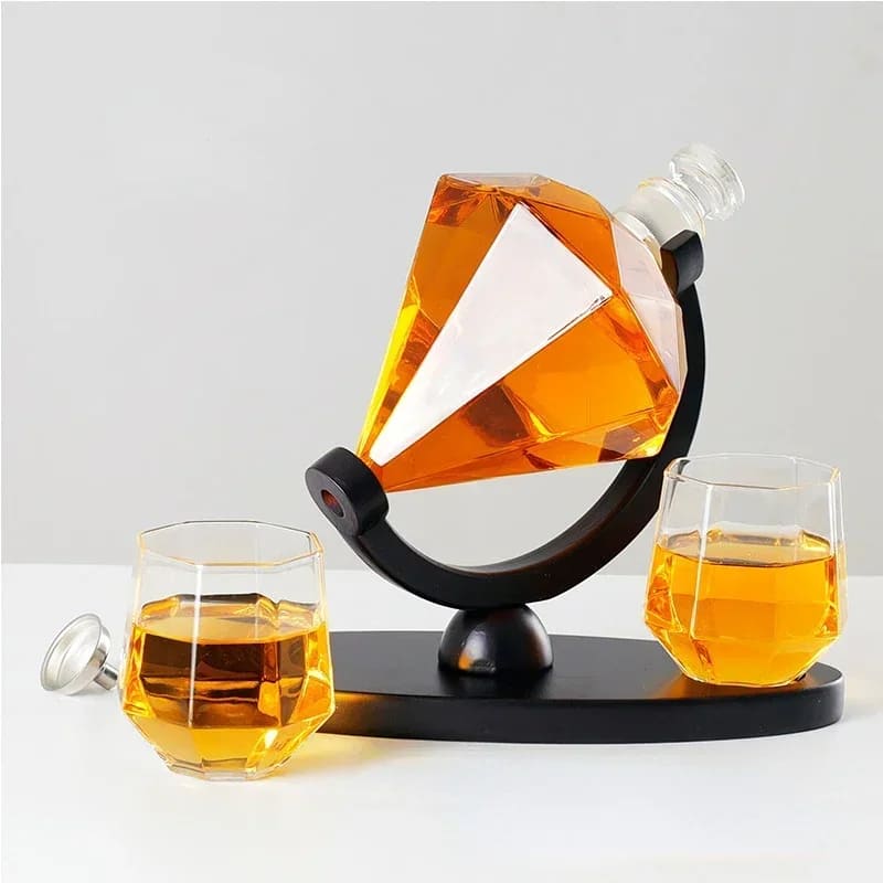 Decanter de Vinho e Whisky Vidro Diamante Home Bar Polihousi