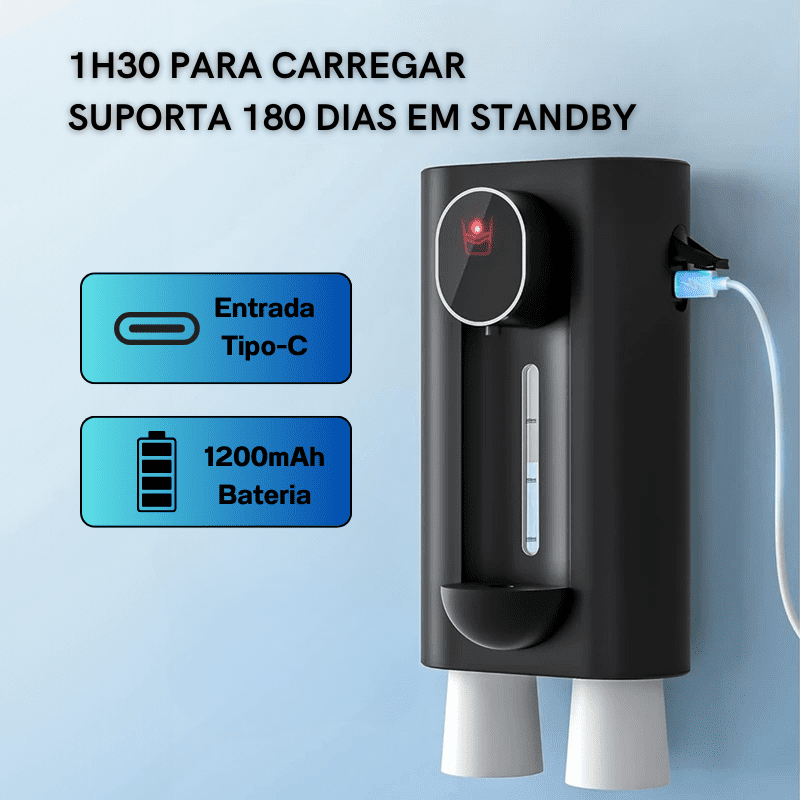 Dispenser Enxaguante Bucal Automático USB Recarregável Polihousi