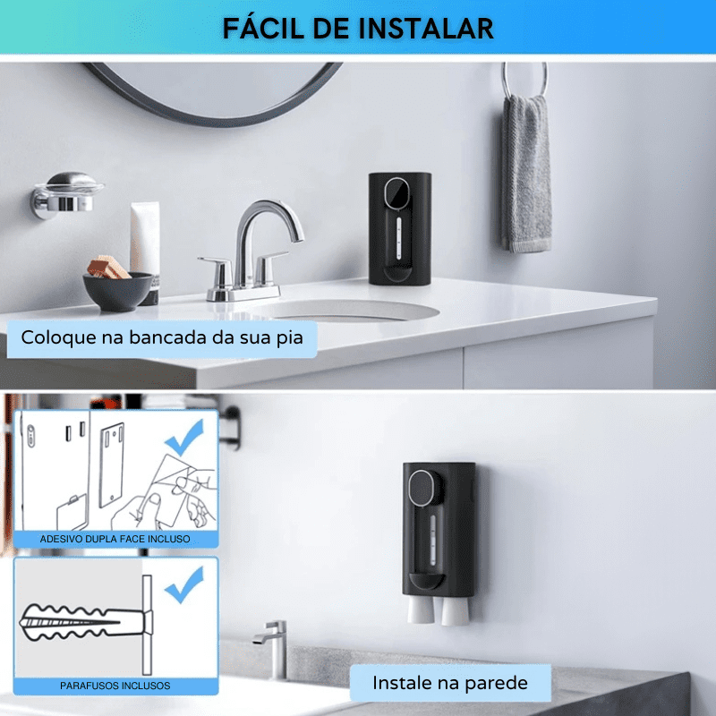 Dispenser Enxaguante Bucal Automático USB Recarregável Polihousi