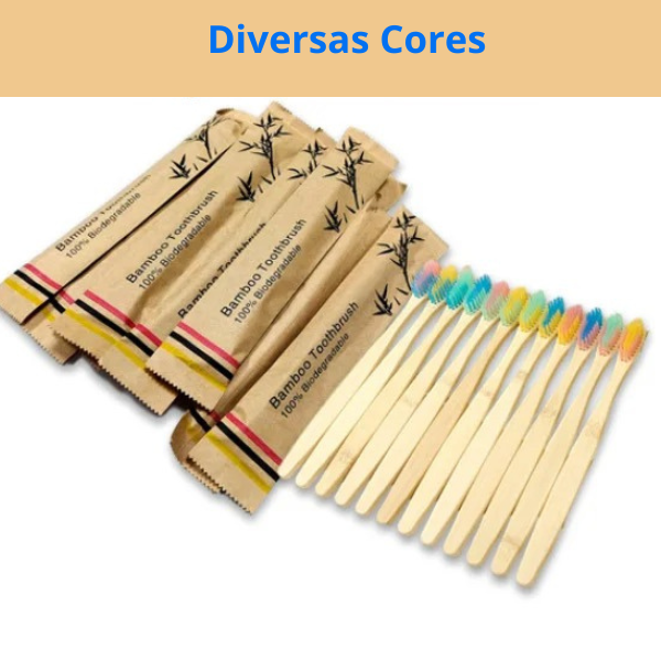 Conjunto de Escovas de Dentes de Bambu | Kit com 5 ou 10 Escovas