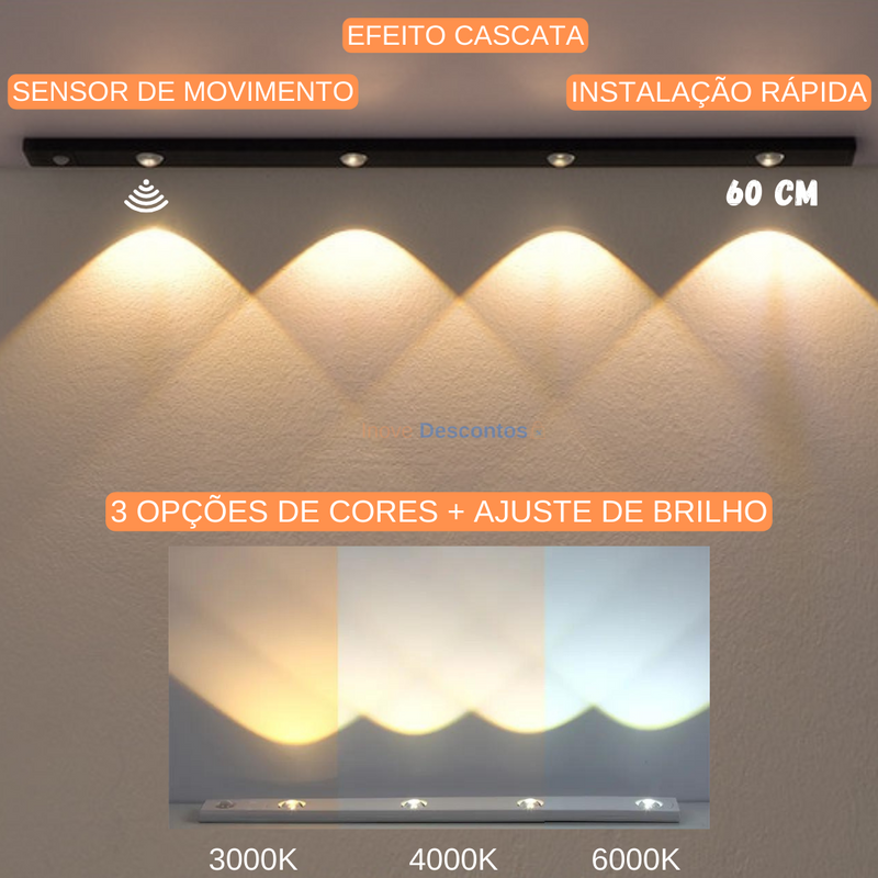 Kit 2 Luminárias Recarregável com sensor de movimento (COMPRE 1 LEVE 2)