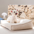 Cama para Cães e Gatos com Suporte curvo em Tecido Teddy Impermeável