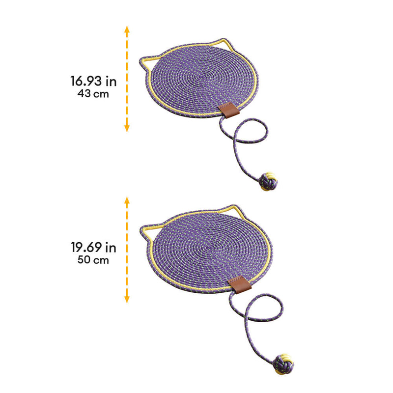 Tapete de Arranhar de Gato em Formato de Orelhas de Gato Durável com Bola Brinquedo