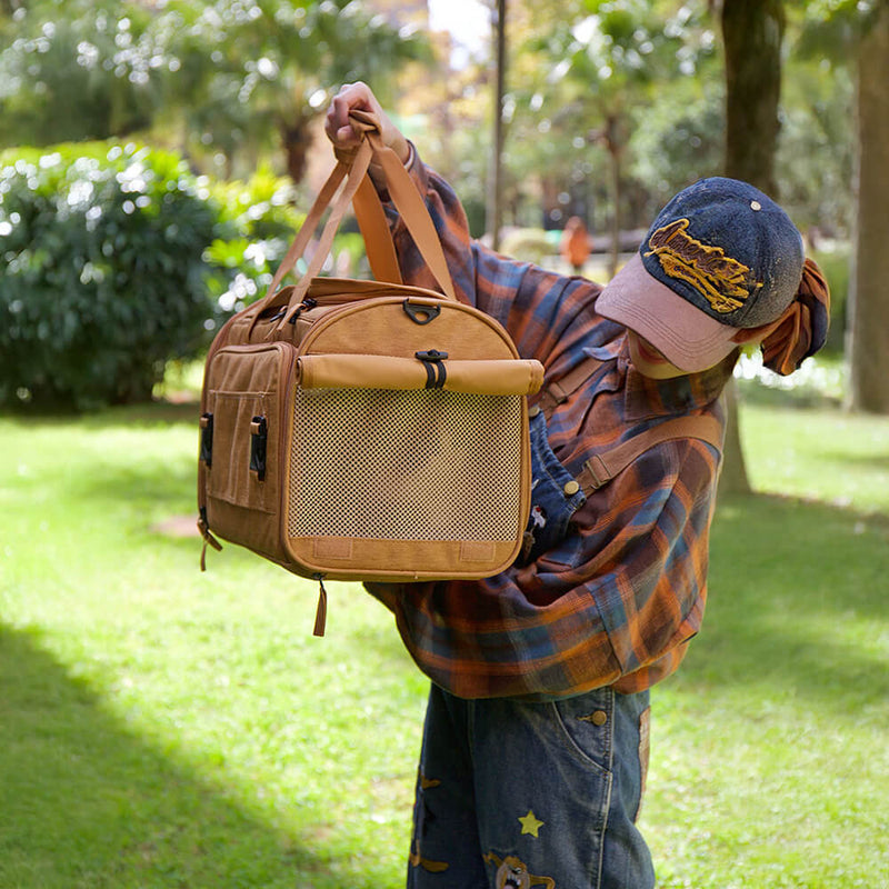 Bolsa de Viagem para Gatos com Grande Espaço Expansível e Alça Única