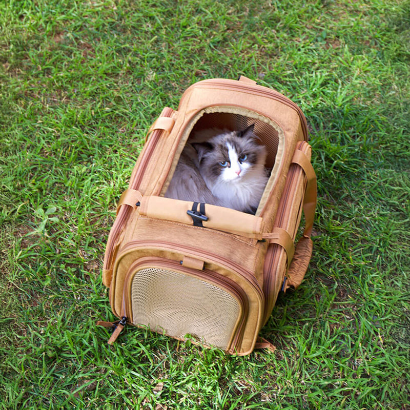 Bolsa de Viagem para Gatos com Grande Espaço Expansível e Alça Única