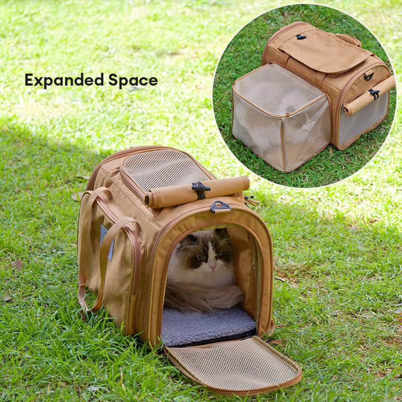 Bolsa de Viagem para Gatos com Grande Espaço Expansível e Alça Única