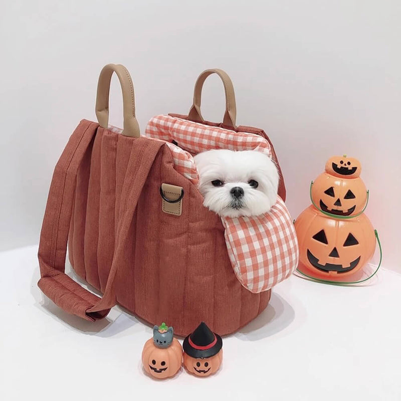 Bolsa de transporte para cães e gatos, macia e portátil, multiuso, Gingham