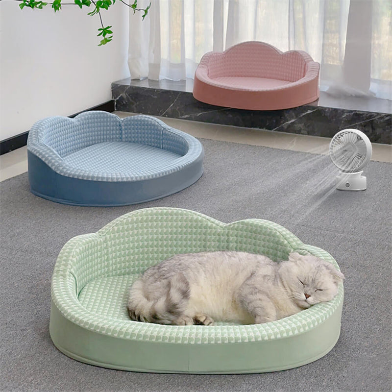 Cama para cães e gatos, lavável, antiderrapante, reversível e refrescante em forma de nuvem