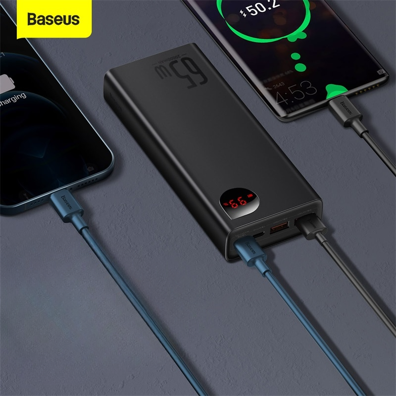 Carregador Portátil Baseus 65w 20000mah