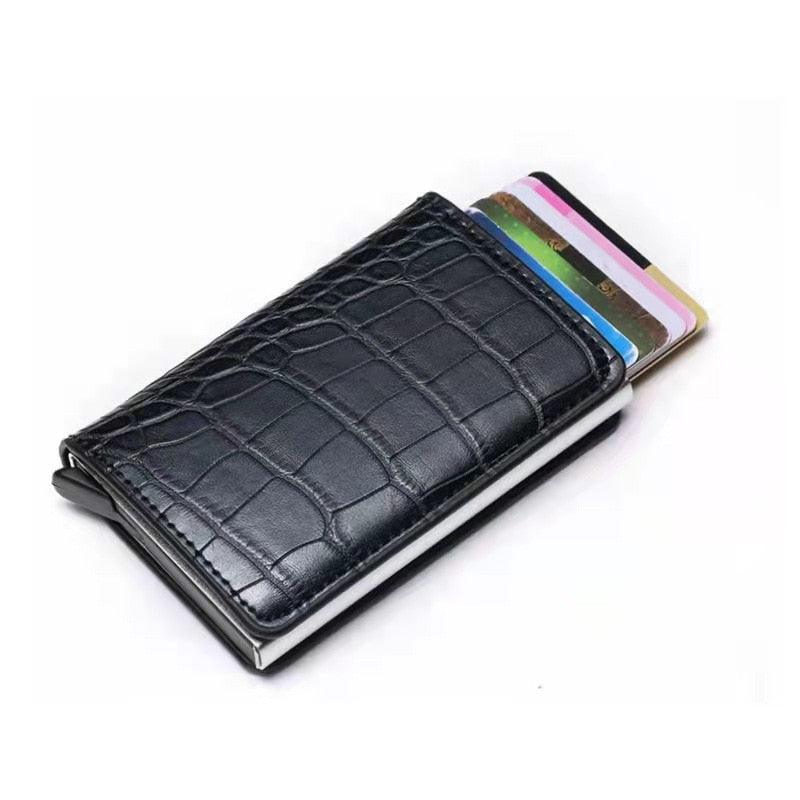 Carteira Porta Cartão Masculina Rfid Antifurto Slim Carbono Smart Wallet