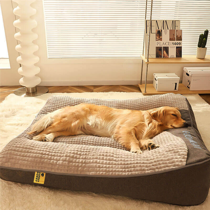 Cama de almofada para cachorro com proteção para coluna grande e espessa e resistente a arranhões personalizada