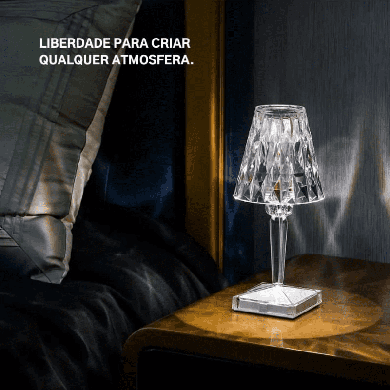 Luminária de Mesa LED Diamante USB 3 em 1 Sem Fio Polihousi