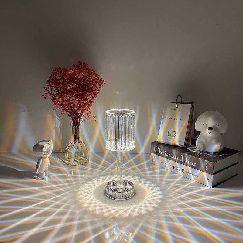 Luminária de Mesa LED Recarregável Sem Fio Cristal Polihousi