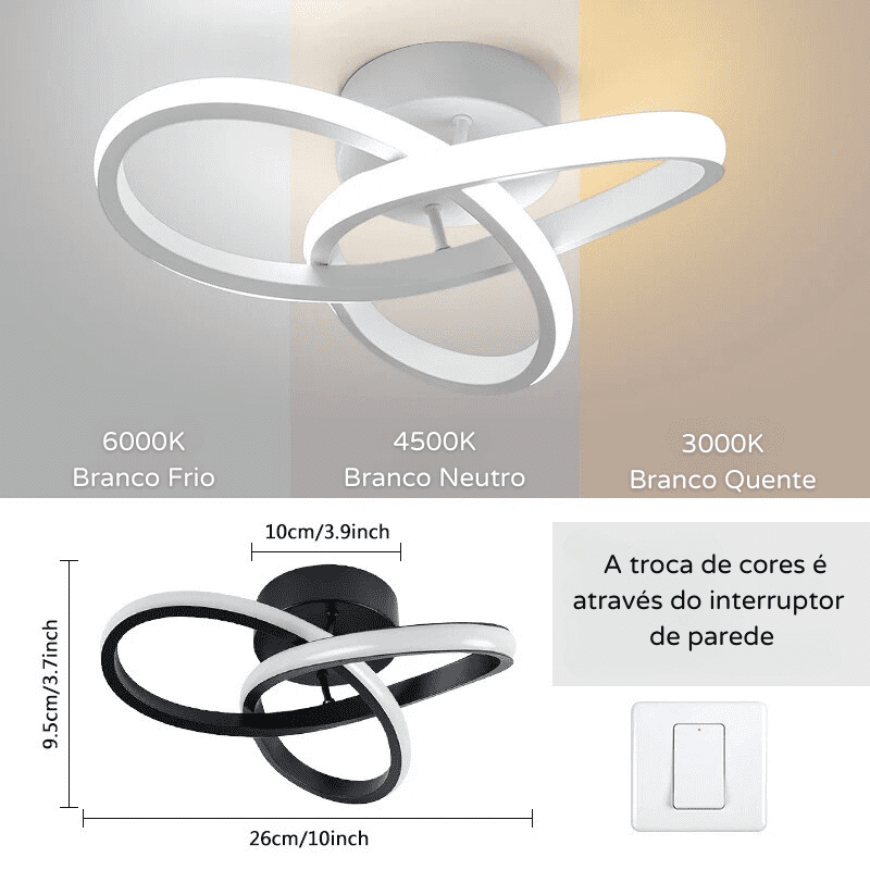 Luminária de Teto LED Plafon Sobrepor Moderno Tokyo Polihousi