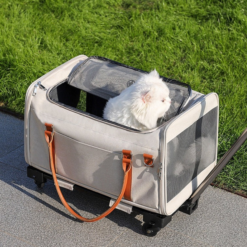 Carrinho multifuncional 2 em 1 removível com rodas, bolsa portátil para transporte de animais de estimação