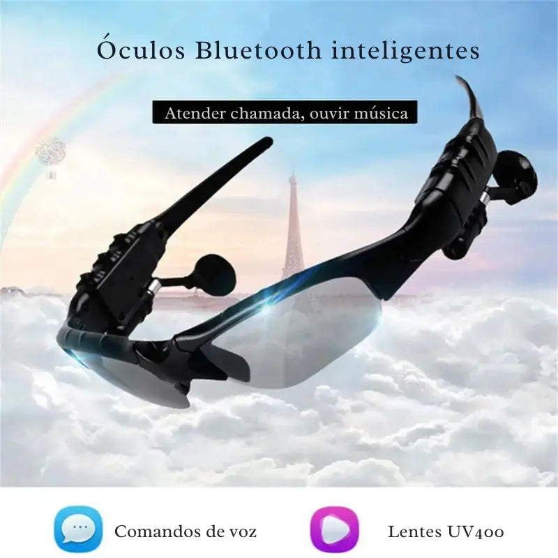 Óculos com Fone de Ouvido Bluetooth Escuro Polarizado - Oldark