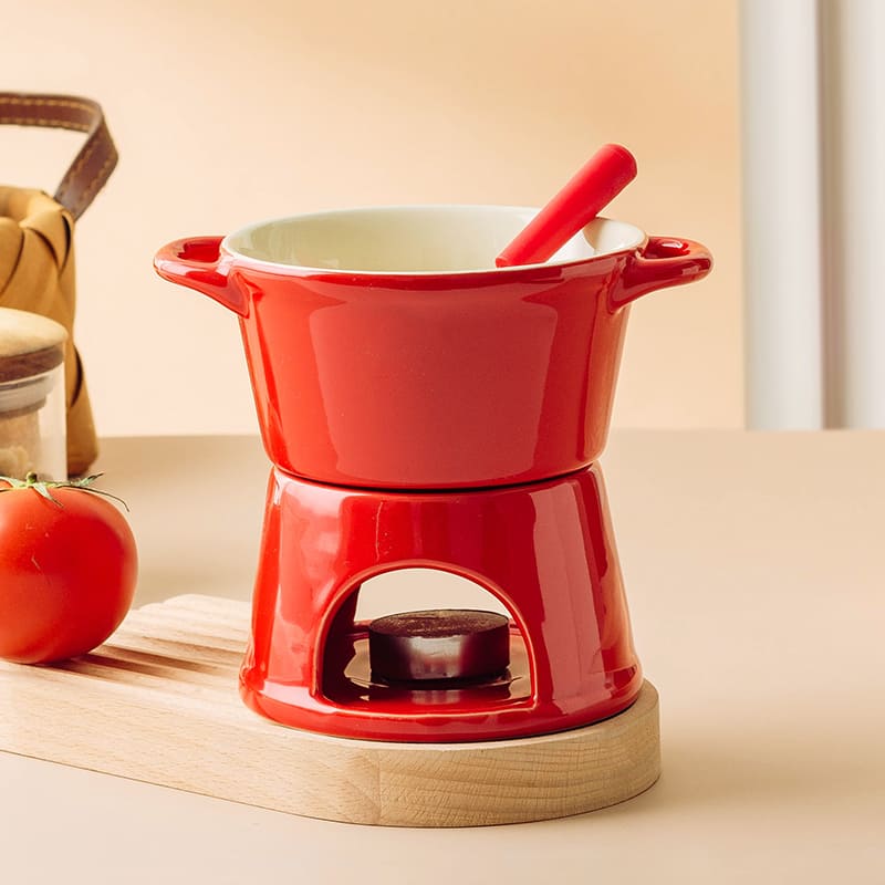 Panela de Fondue de Queijo e Chocolate Cerâmica Polihousi