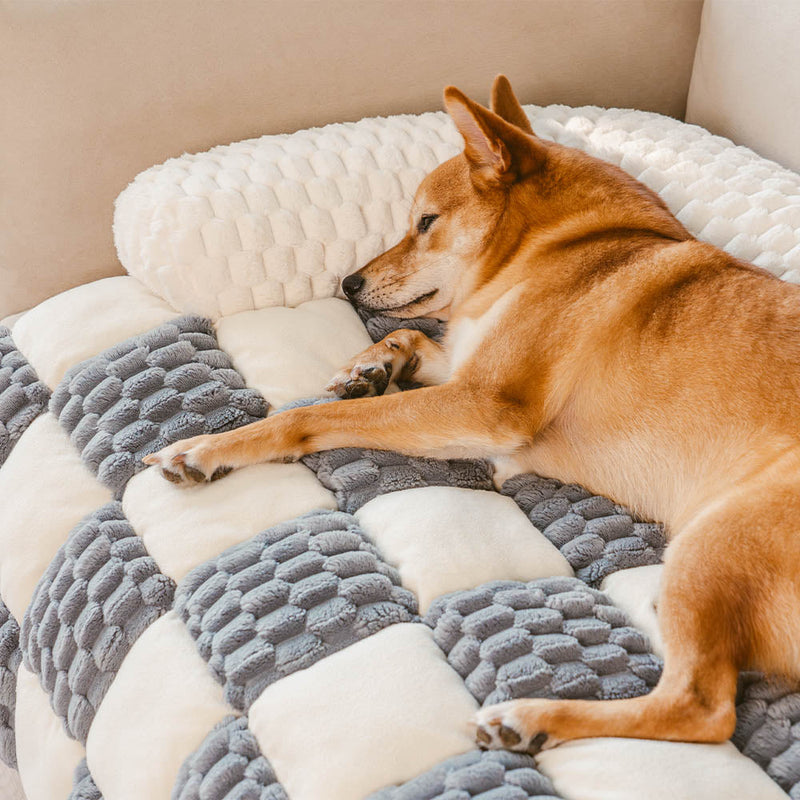 Protetor de sofá xadrez aconchegante para cães - SnugPad