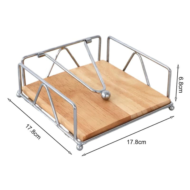Porta Guardanapo de Mesa Inox Madeira Luxo Moderno Polihousi