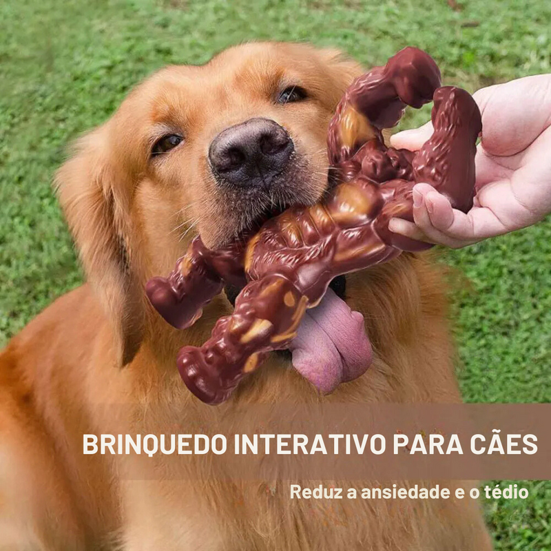 Brinquedo Gorila Mordedor Resistente com Aroma de Carne para Cachorros