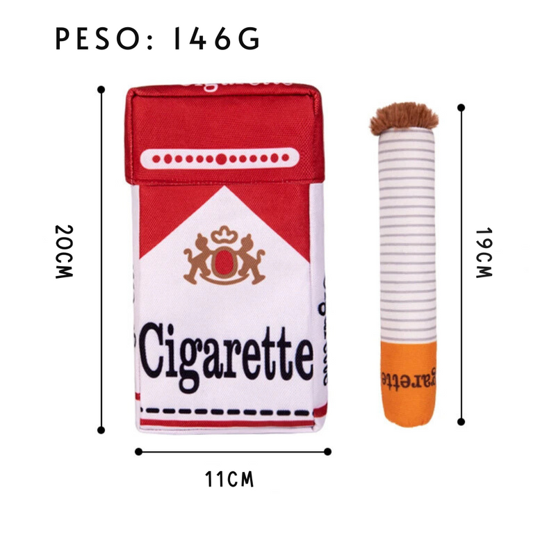 Brinquedo de Mastigar Criativo em Formato de Cigarro Pet com Som de Apito