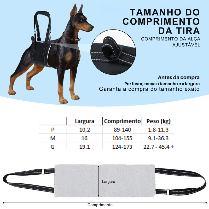 Suporte Sling Apoio para Cachorros com Dificuldade de Caminhar Lesão Artrite