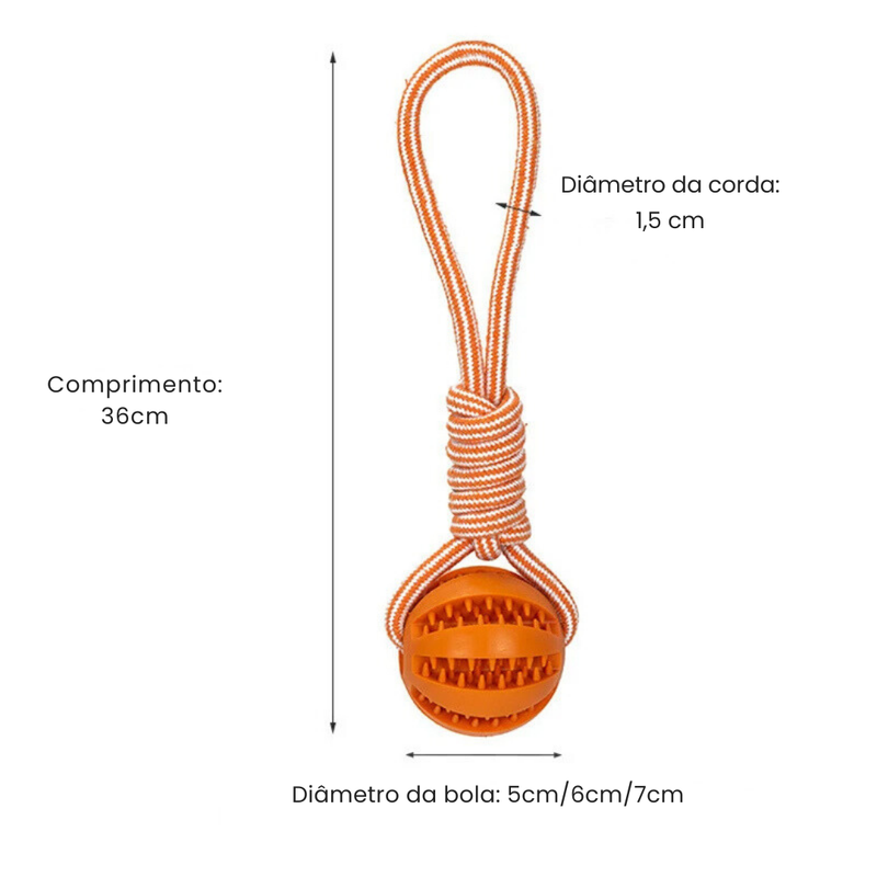 Bola Dispenser de Petiscos com Corda Diversão e Recompensa para Cachorros