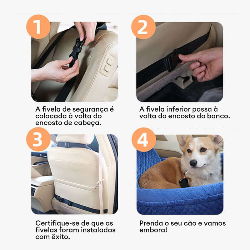 Cama de viagem de segurança removível para animais de estimação, assento de carro para cães grandes