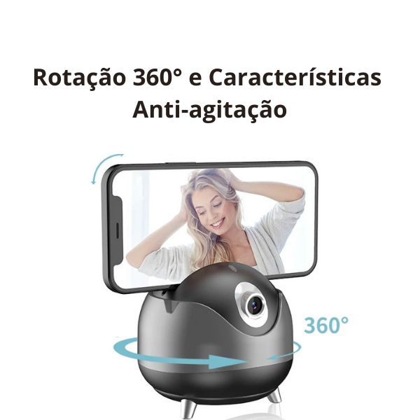 Câmera de Rastreamento Facial Automática | Rotação 360° Com Tripé Stand Para Estabilidade