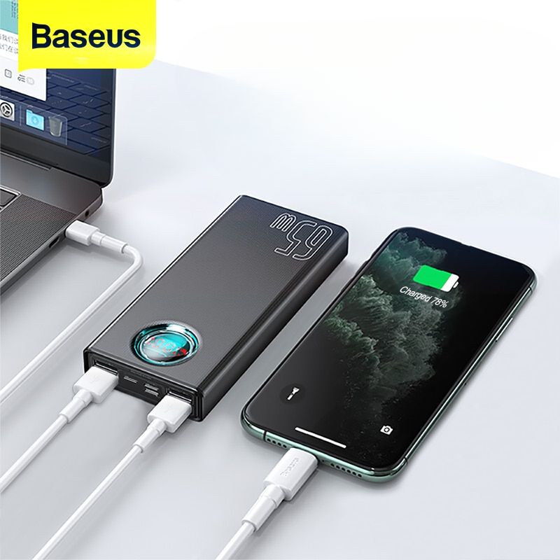 Carregador Portátil Baseus 65w 30000mah