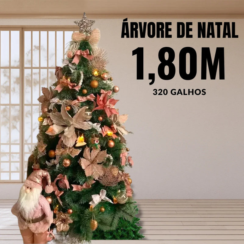 ÁRVORE DE NATAL GRANDE 1.80M COM 320 GALHOS