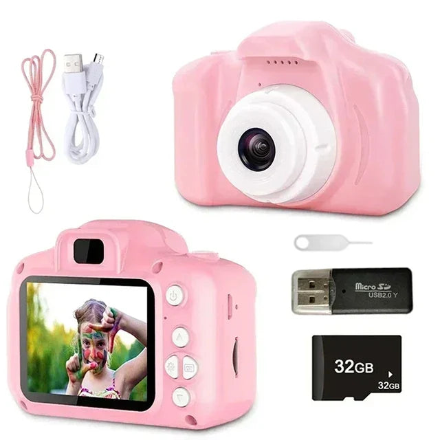 Mini Câmera Digital Vintage Kids 32GB [grátis cartão de memória 32g e leitor USB]