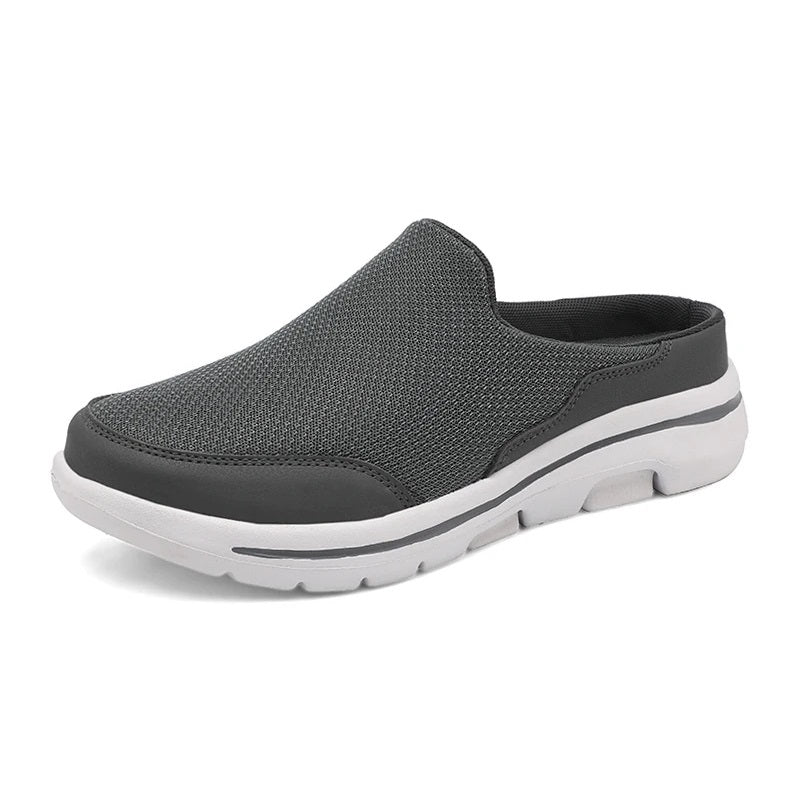 Tênis Mule Casual Masculino Slip On Antiodor Ortopédico Cinza