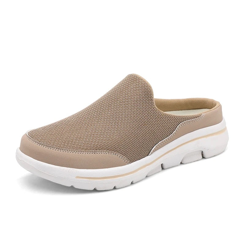 Tênis Mule Casual Masculino Slip On Antiodor Ortopédico Bege