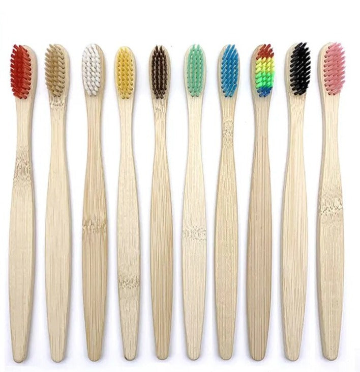 Conjunto de Escovas de Dentes de Bambu | Kit com 5 ou 10 Escovas