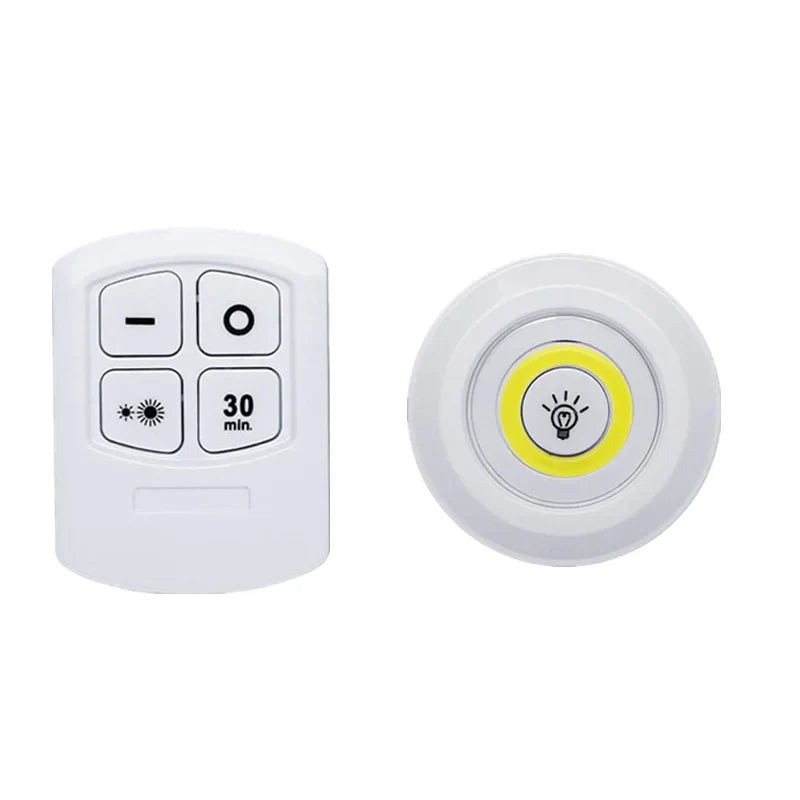 Smart Wireless Round LED Light, Lâmpadas reguláveis, Iluminação para o quarto, Cozinha, Under-Furniture, Roupeiro, Controle remoto