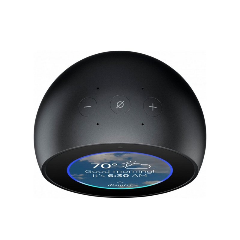 Smart Despertador Amazon Echo Spot com Wi-Fi e Bluetooth - Preto